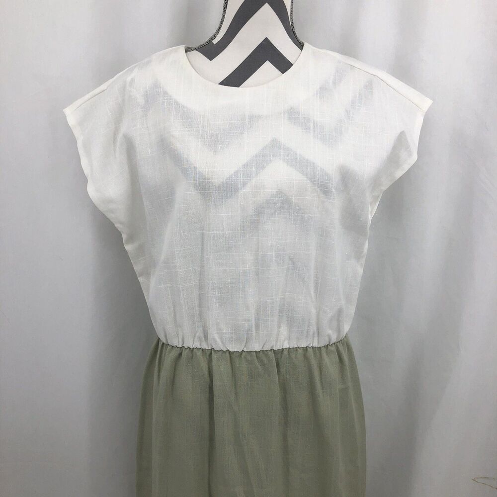 Stuart Alan Vintage Sleeveless Dress White Gray Size 16